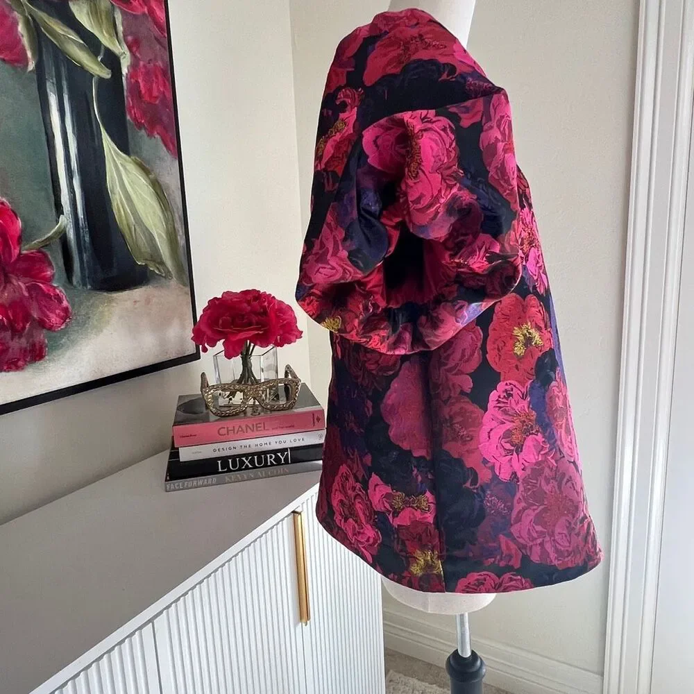 Tuckernuck POMANDER Place Floral Jacquard Puff Sleeve Blouse Multicolor Large